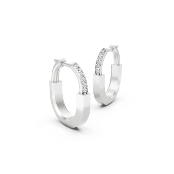 Diamond Hinged Lock Earrings