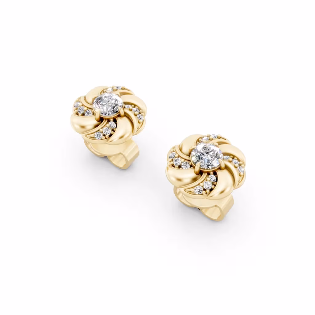 Diamond Petal Earrings
