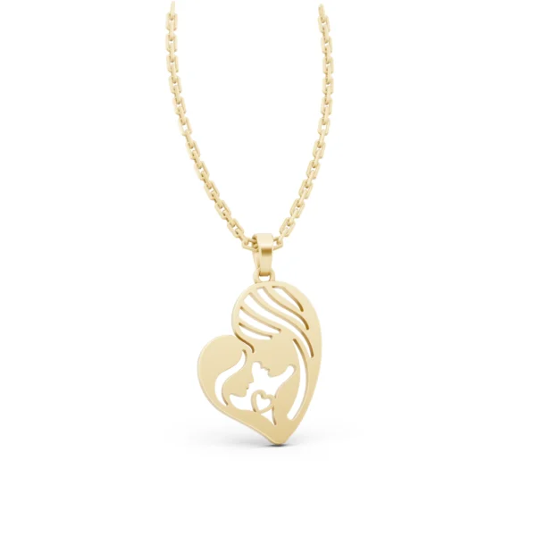 Gold Mother and Child Pendant