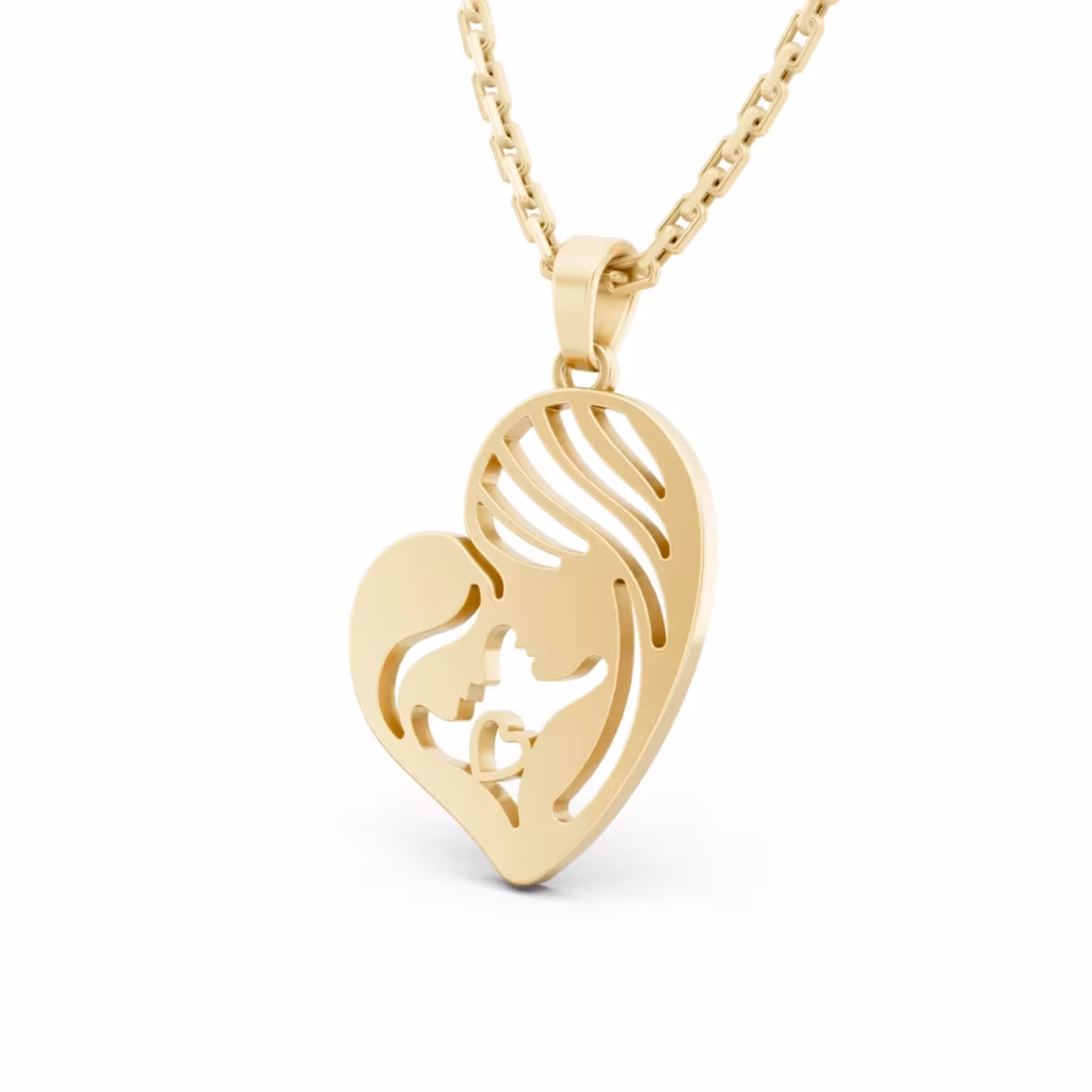Gold Mother and Child Pendant