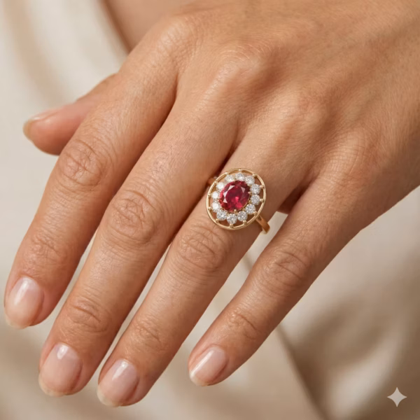 Ruby Halo Ring