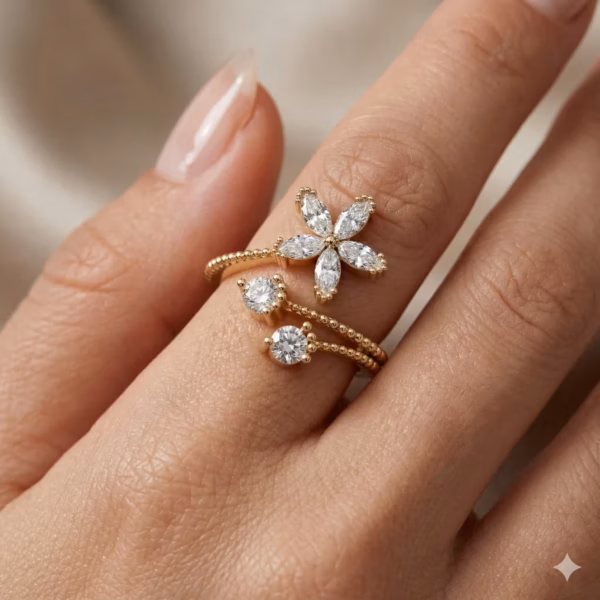 Flower Bypass Ring