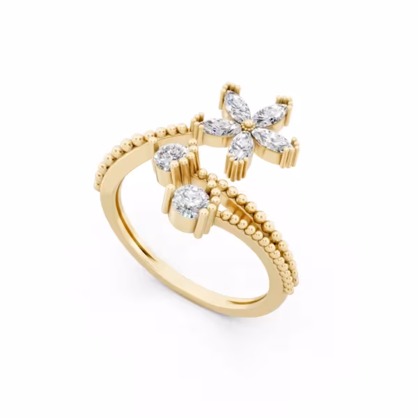 Flower Bypass Ring