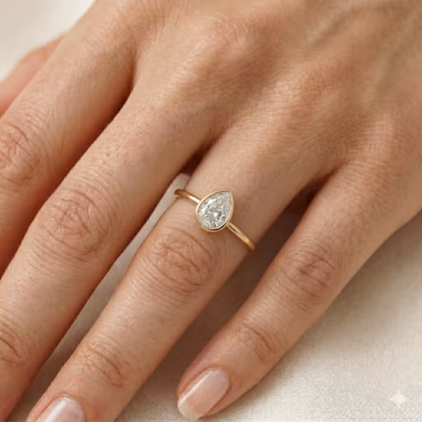 Bezel Pear Engagement Ring