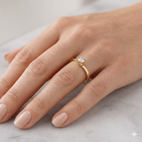 White Round Diamond Ring