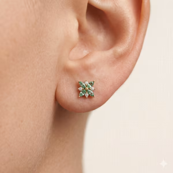 Emerald Stud Earrings