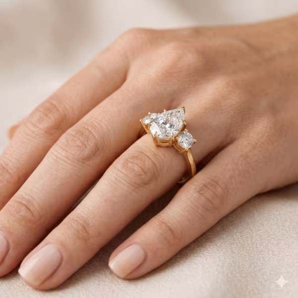 Exquisite Pear Accent Ring