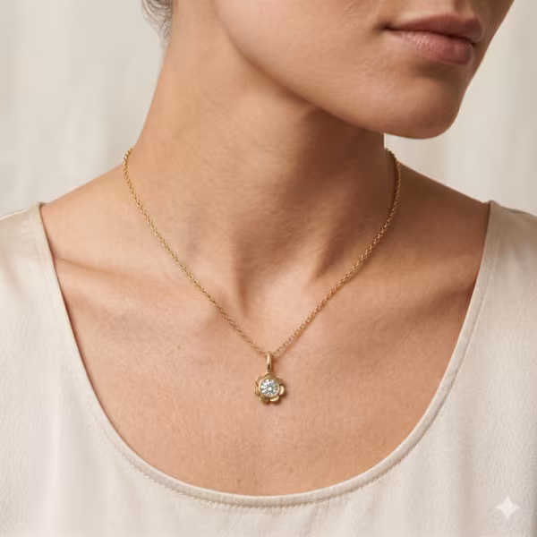 Flower Solitaire Pendant