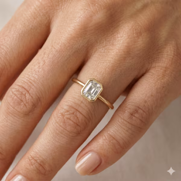 Radiant Bezel Solitaire Ring