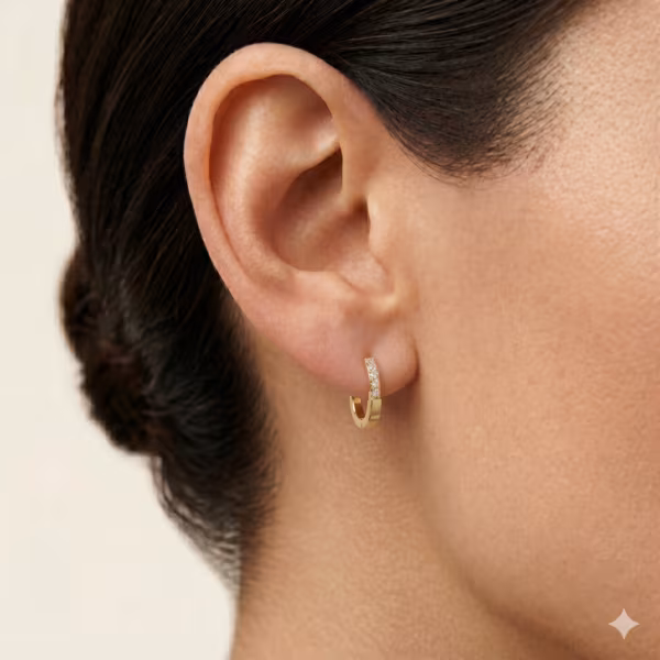 Diamond Hinged Lock Earrings