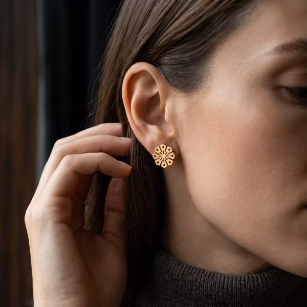 Octagon Flower Studs