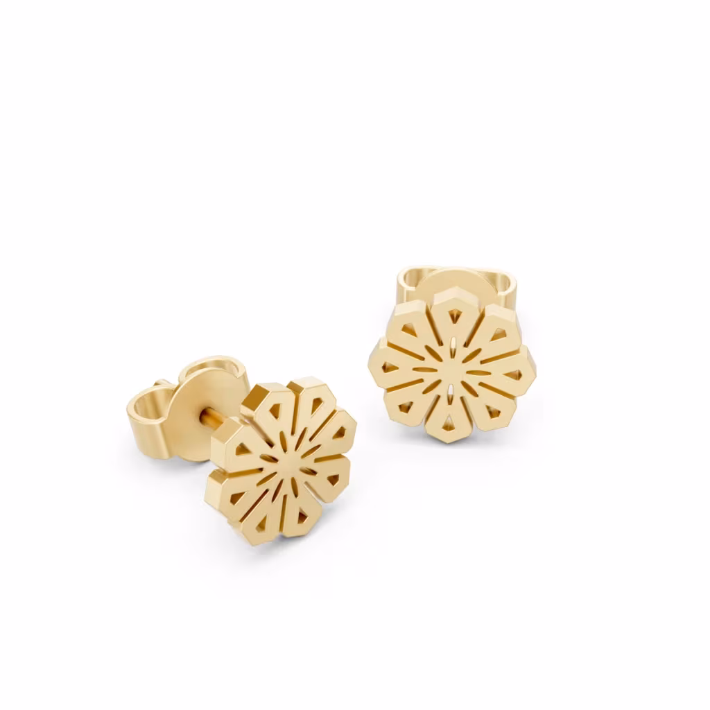 Octagon Flower Studs