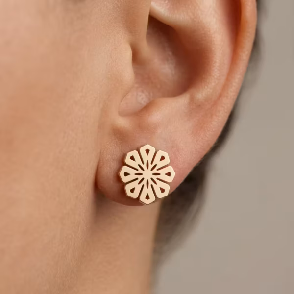 Octagon Flower Studs
