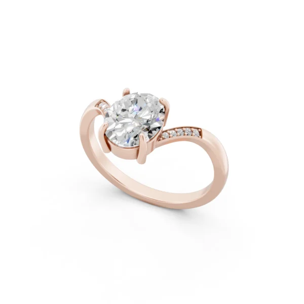 Oval Chevron Pave Ring