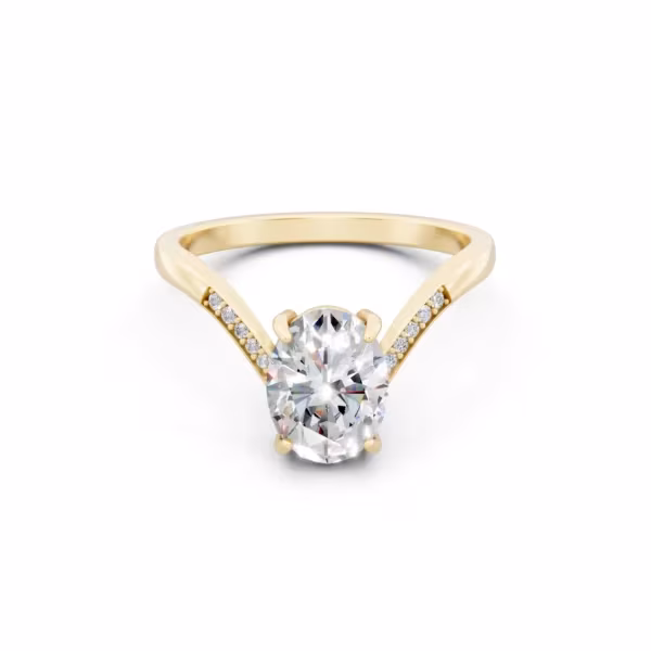 Oval Chevron Pave Ring