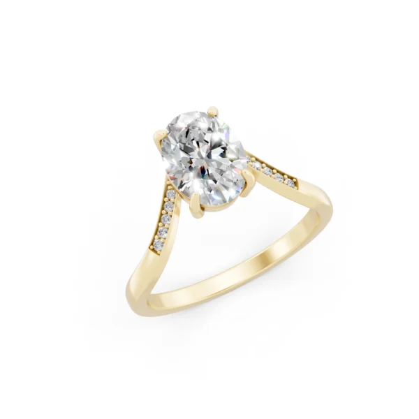 Oval Chevron Pave Ring