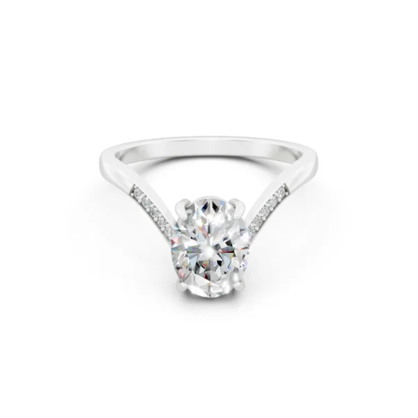 Oval Chevron Pave Ring