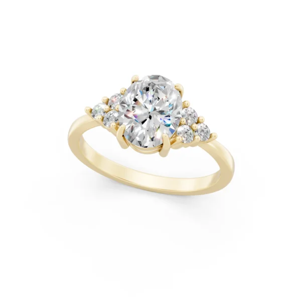 Oval Cluster Engagement Ring