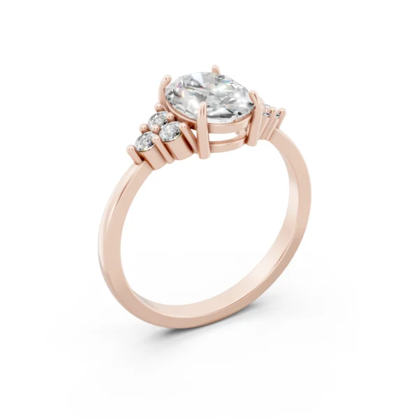 Oval Cluster Engagement Ring
