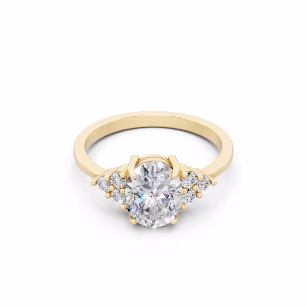 Oval Cluster Engagement Ring