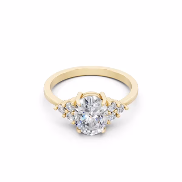 Oval Cluster Engagement Ring