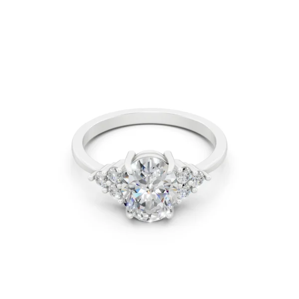 Oval Cluster Engagement Ring
