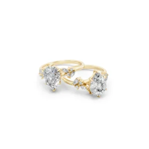 Pear Floral Engagement Ring
