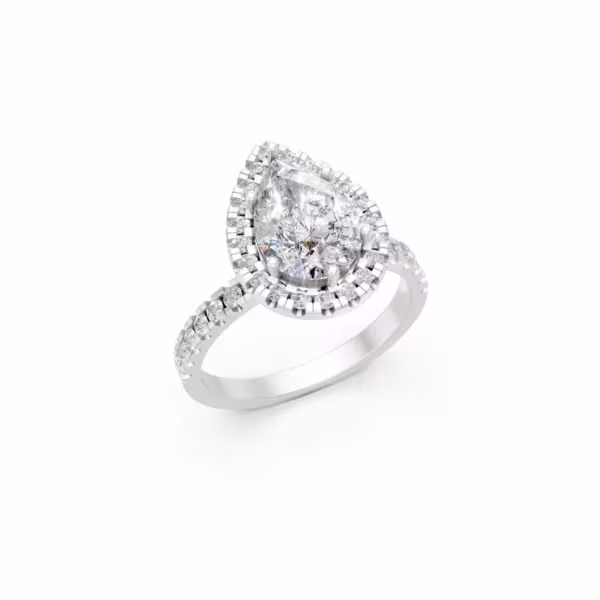 Pear Halo Engagement Ring