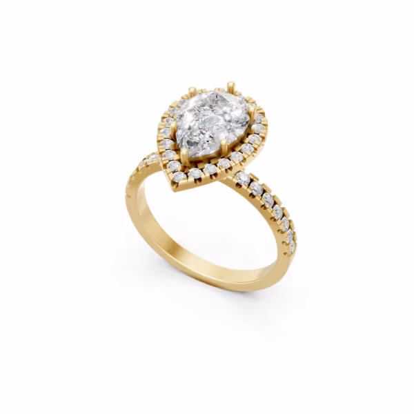Pear Halo Engagement Ring