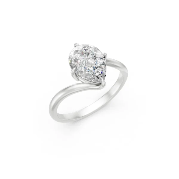 Pear Solitaire Ring