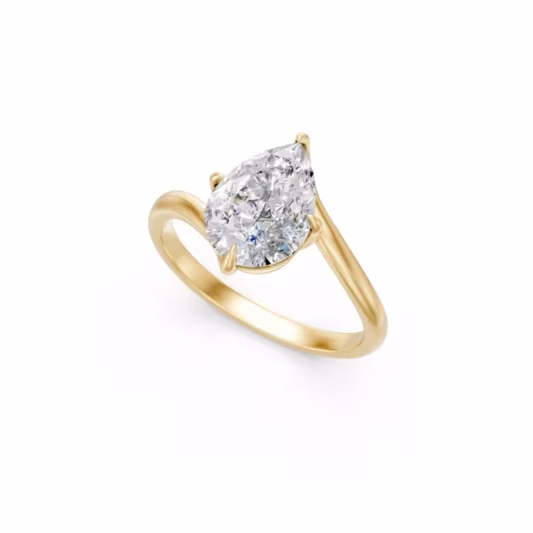 Pear Solitaire Ring