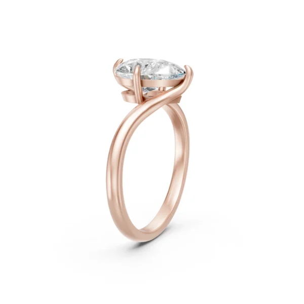 Pear Solitaire Ring