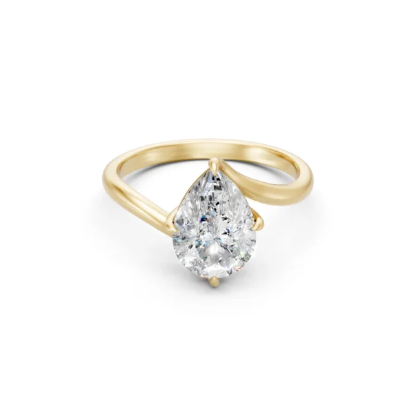 Pear Solitaire Ring