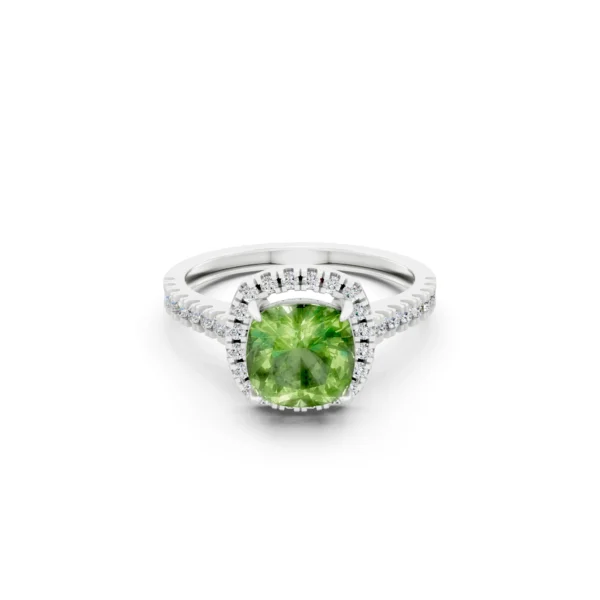 Peridot Halo Ring