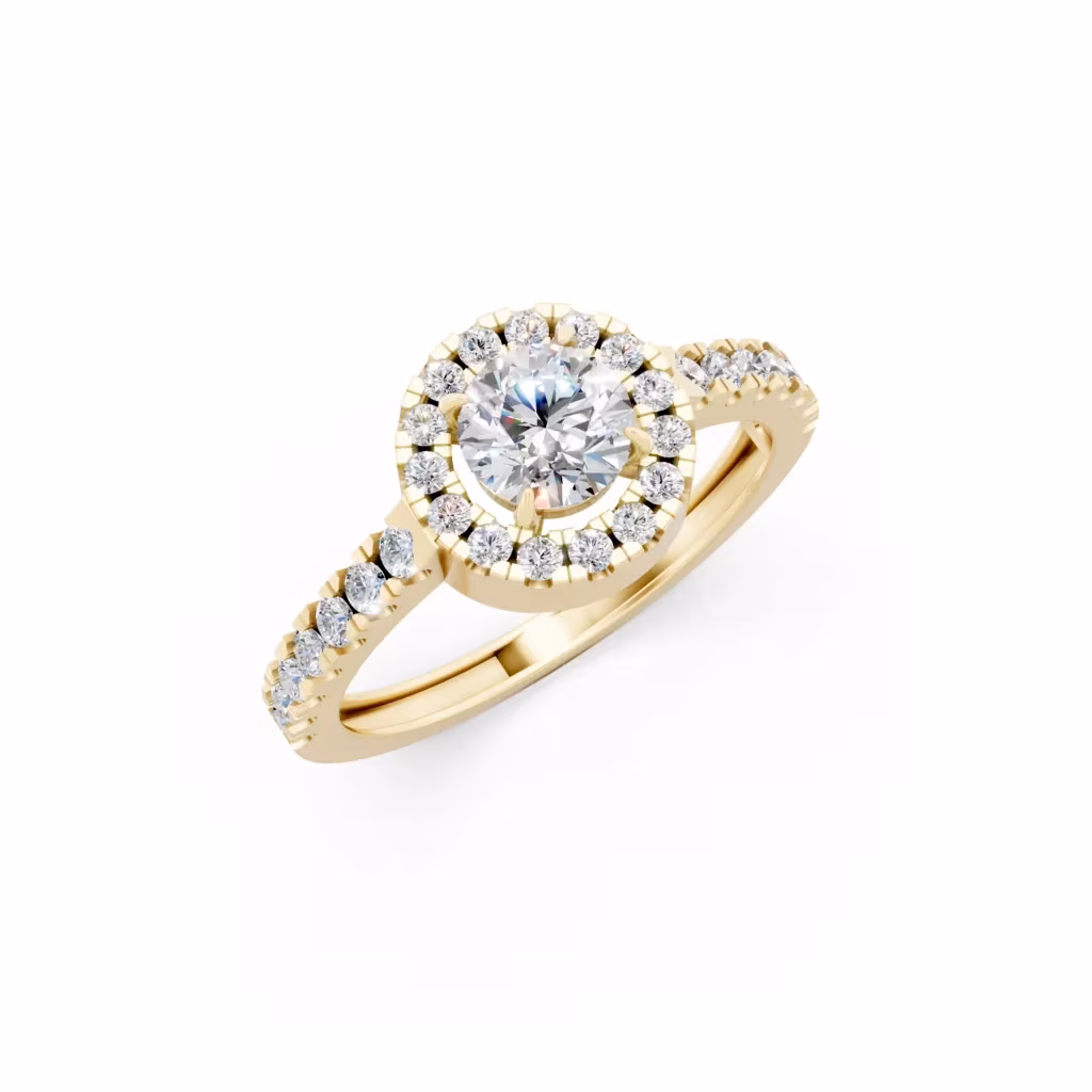Round Halo Engagement Ring