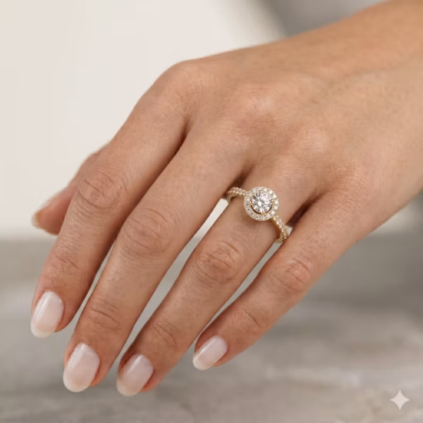 Round Halo Engagement Ring