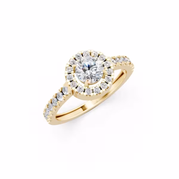 Round Halo Engagement Ring