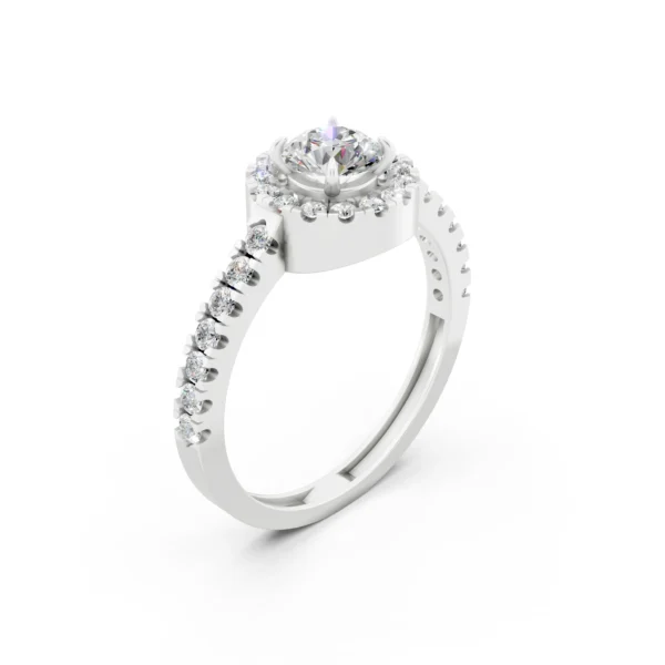 Round Halo Engagement Ring
