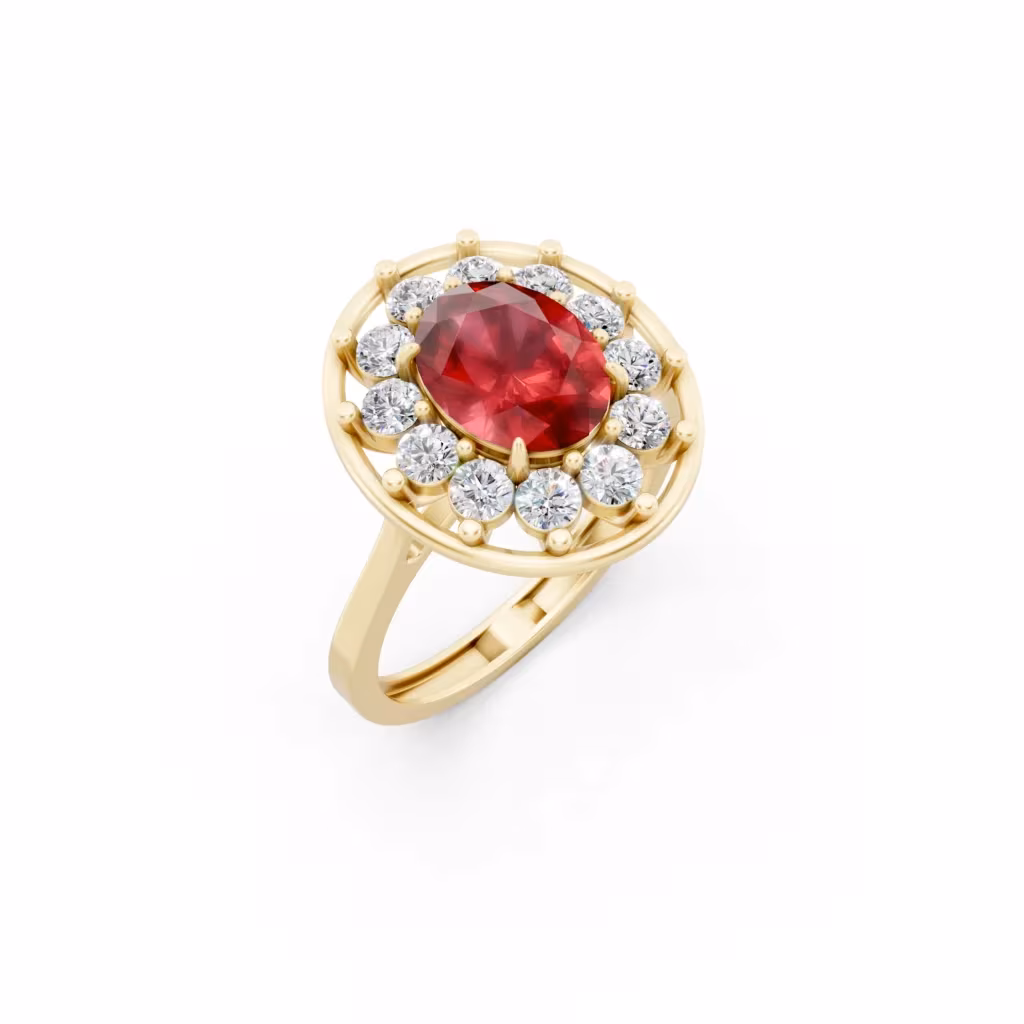 Ruby Halo Ring
