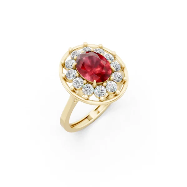 Ruby Halo Ring