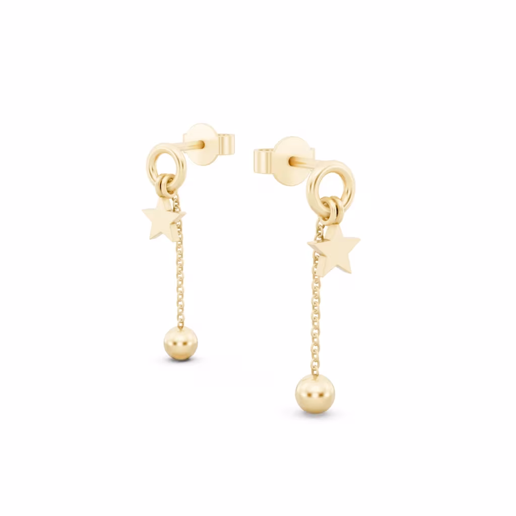 Star Bead Drop Earrings