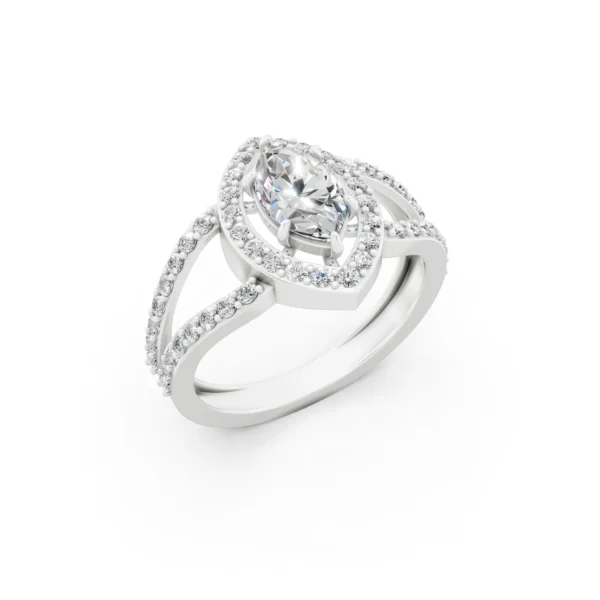 White Marquise Engagement Ring
