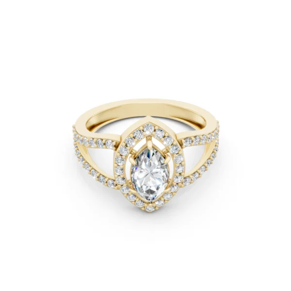 White Marquise Engagement Ring