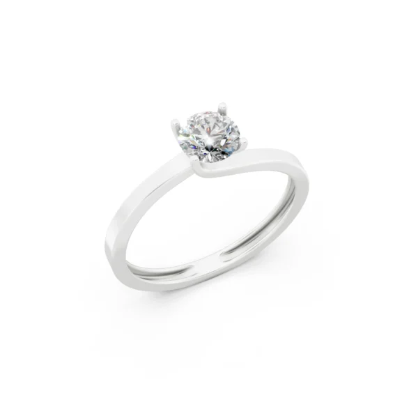 White Round Diamond Ring