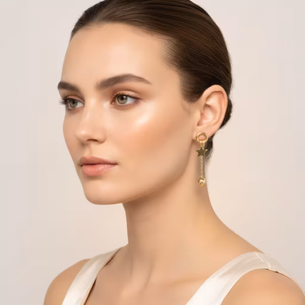 Star Bead Drop Earrings