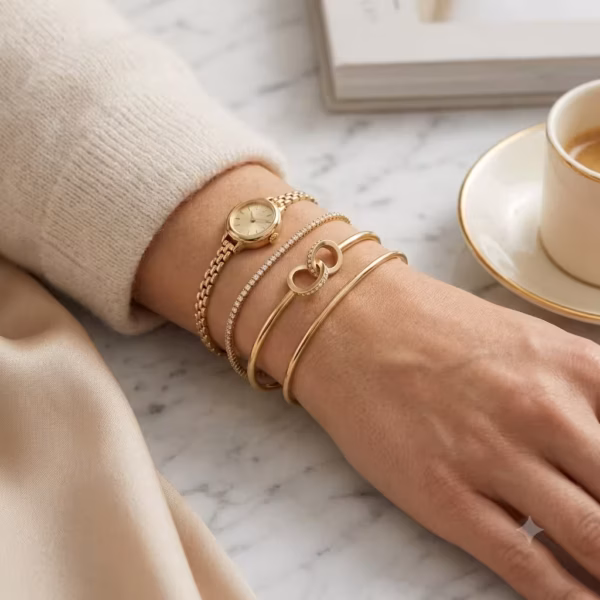 Interlocking Heart Bangle