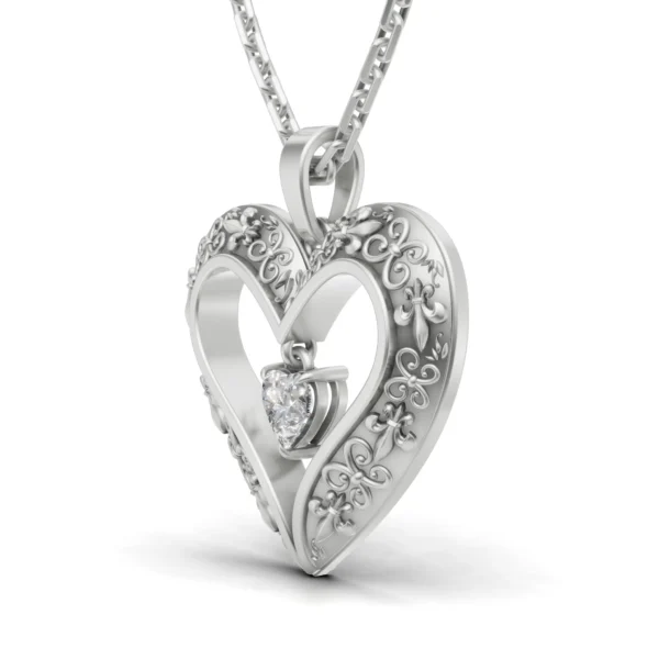 Dangling Diamond Heart Pendant