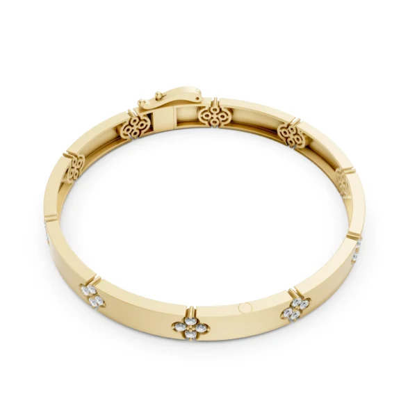 Floral Hinged Bracelet