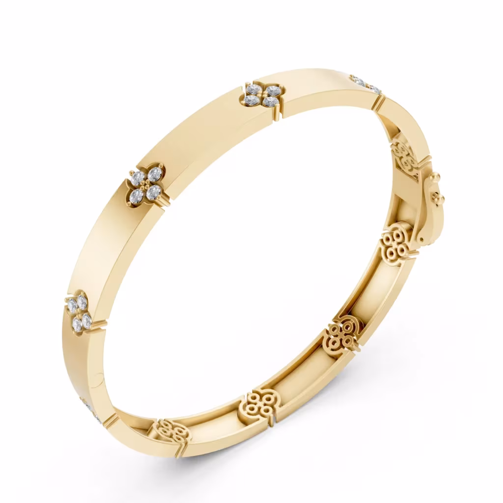 Floral Hinged Bracelet