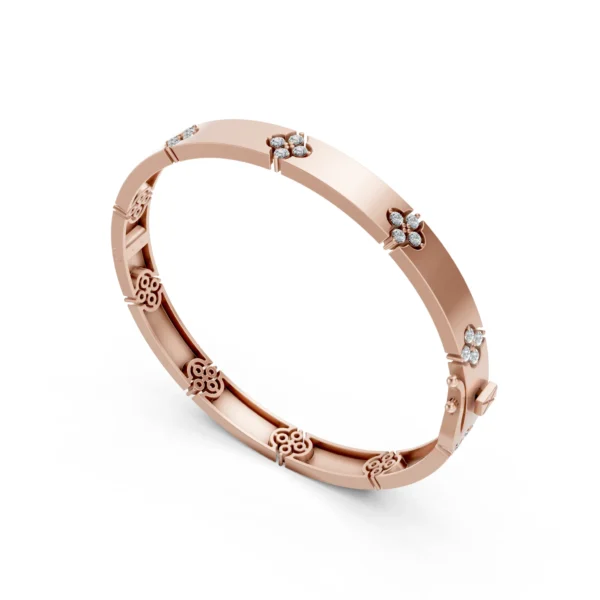 Floral Hinged Bracelet